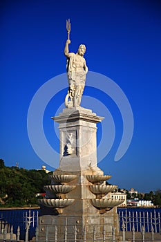 Fountain of Neptune on Avenida del Puerto. Havana, Cuba