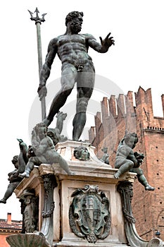 Fountain of Neptune in Bologna, Italy