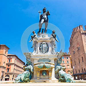 Fountain of Neptune, Bologna, Italy.