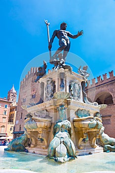 Fountain of Neptune, Bologna, Italy. photo
