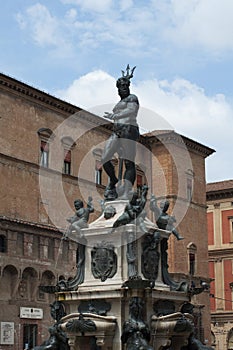 Fountain of Neptune in the city of Bologna