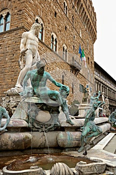 Fountain of Neptune. Florence, Italy