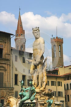 Fountain of Neptune in Florence, Italy.