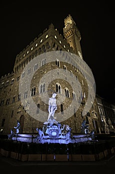 Fountain of Neptune, Florence by night