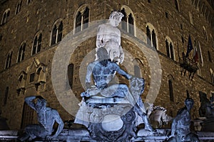 Fountain of Neptune, Florence by night