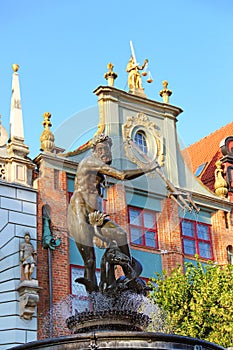 Fountain of the Neptune in Gdansk