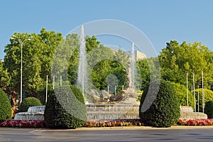 Fountain of Neptune in Madrid, Spain