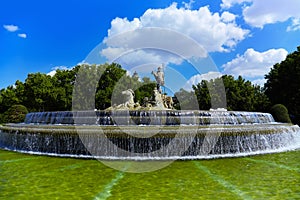 The fountain of Neptune in Madrid, Spain