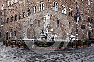 Fountain of Neptune in Piazza della Signoria photo