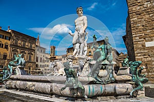 Fountain of Neptune, Piazza della Signoria in Florence photo