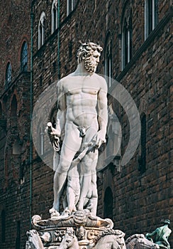 Fountain Neptune in Piazza della Signoria in Florence