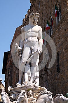 Fountain of Neptune on the Piazza della Signoria in Florence