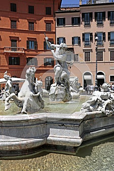 Fountain of Neptune, Piazza Navona, Rome, Italy