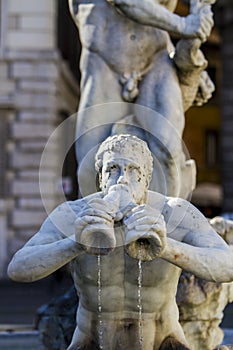 Fountain of Neptune, Piazza Navona, Rome, Italy