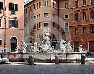 Fountain of the Neptune in Rome.