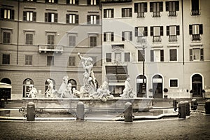 The Fountain of Neptune in the Square Navona. Rome. Italy