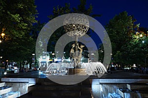 Fountain with night illumination photo