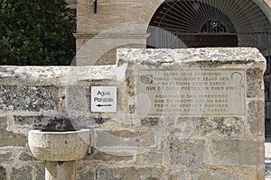 Fountain in Nuestra SeÃ±ora de la AsunciÃ³n Church, Villatuerta, Navarre. Spain