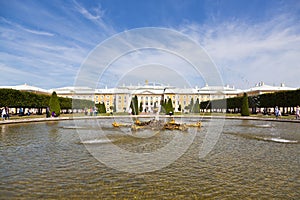 Fountain Oak in the upper garden of Peterhof in front of the Great Peterhof Palace, Petergof,