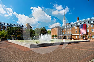 Fountain in Old Town Alexandria`s  on Market Square