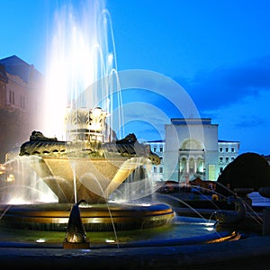 Fountain in Opera Square, Timisoara, Romania