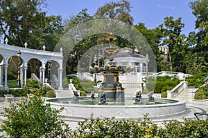 Fountain and other buildings in Philharmonic Fountain Park