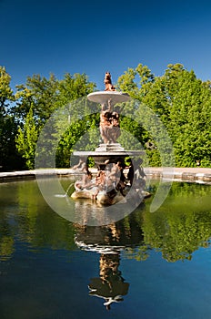 Fountain at palace gardens at La granja de San Ildefonso, Segovia, Spain.