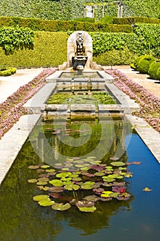 Fountain in Palacio de Cristal Gardens, Porto, Portugal.