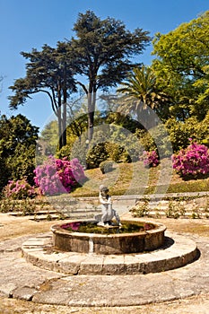 Fountain in Palacio de Cristal Gardens, Porto, Portugal.