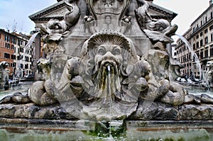 Fountain of Pantheon in Rome, Italy