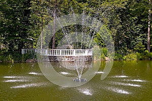 Fountain in the park area in Rajecke Teplice