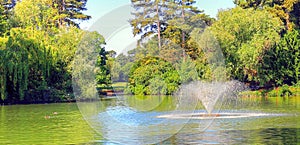 Fountain in a park in Bedford, United Kingdom.