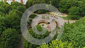 Fountain Park Of Culture And Recreation Slupsk Park Kultury Aerial View Poland