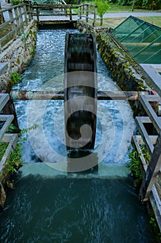 fountain in the park, digital photo picture as a background , taken in bled lake area, slovenia, europe photo