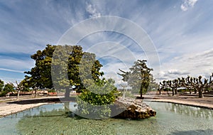 Fountain in the park of Montpellier