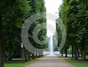 Fountain in Park in the Resort Bad Pyrmont, Lower Saxony