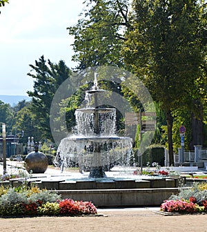 Fountain in Park in the Resort Bad Pyrmont, Lower Saxony