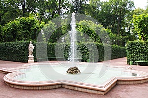 fountain in the park of summer gardens. Saint-Petersburg, Russia