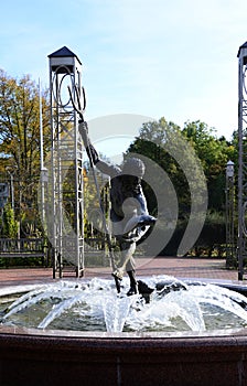 Fountain in Park in the Town Bad Bevensen, Lower Saxony