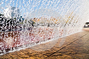 Fountain in Parque das Nacoes, Expo district in Lisboa, Portugal photo