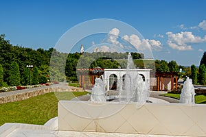 Fountain and pavilion in the park