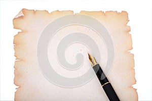 Fountain pen on decorative paper