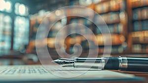 The Fountain Pen on Desk.AI generated image