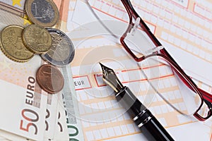 Fountain Pen on empty Remittance