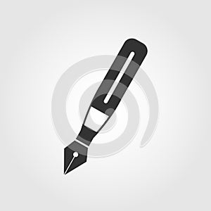 Fountain pen icon, flat design