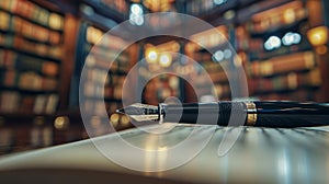 The Fountain Pen in Library.AI generated image