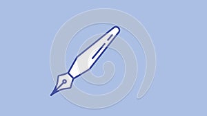 Fountain pen line icon on the Alpha Channel