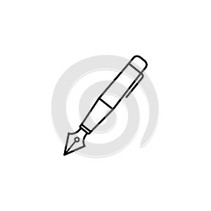 Fountain pen line icon, education and school