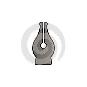 Fountain pen nib color gradient vector icon