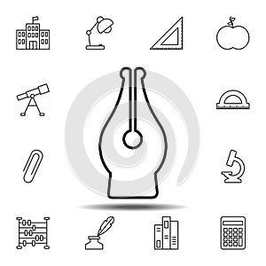 Fountain pen nib icon. Simple outline vector element of education set icons for UI and UX, website or mobile application